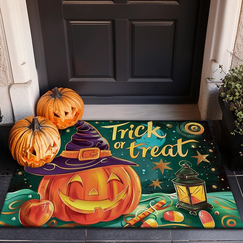Halloween Decorations Doormat Evil Pumpkin Ghost Kitchen Mat Floor Mat Non-Slip Area Rug Oil Proof Rug Indoor Outdoor Mat Bedroom Decor Bathroom Mat Entrance Rug4