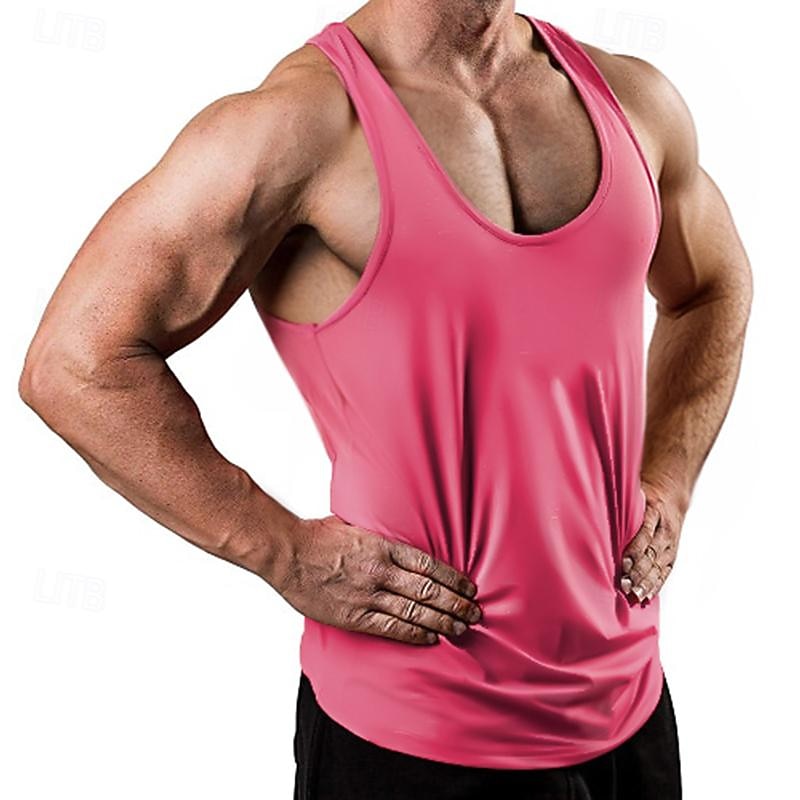 Men's Running Tank Top Workout Tank Sleeveless Singlet Athleisure Summer Solid Colored Soft Sweat Out Sweat wicking Breathable Gym Workout Jogging Training Sportswear Activewear Army Green Red Blue2