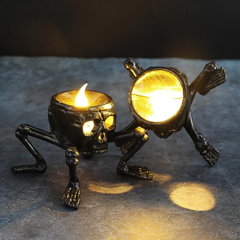 Halloween Skeleton Hand Candle Light Home Decoration Props Skull Foot LED Candle Light Halloween Party Table Decorations 3/6/12pcs4