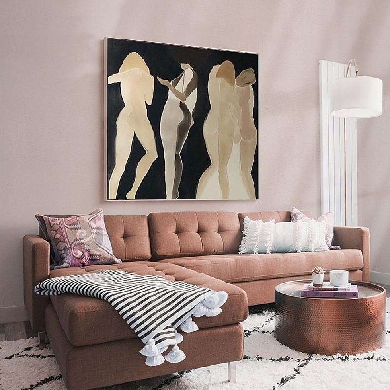 Abstract nude Woman Figure Canvas oil painting handmade wall Art Modern Geometric Oil Painting on Canvas Large hand painted Minimalist firgure oil paintings Wall Art painting for Living Room Bedroom4