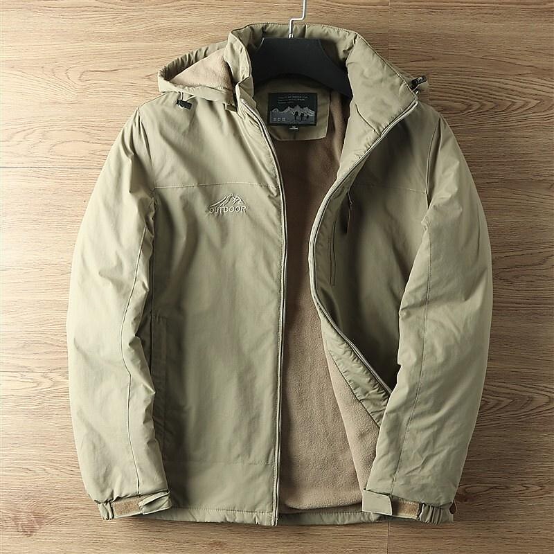 Men's Softshell Jacket Hiking Jacket Rain Jacket Hiking Fleece Jacket Winter Outdoor Thermal Warm Windproof Warm Water Resistant Windbreaker Jacket Traveling Black Army Green Navy Blue Khaki Grey2