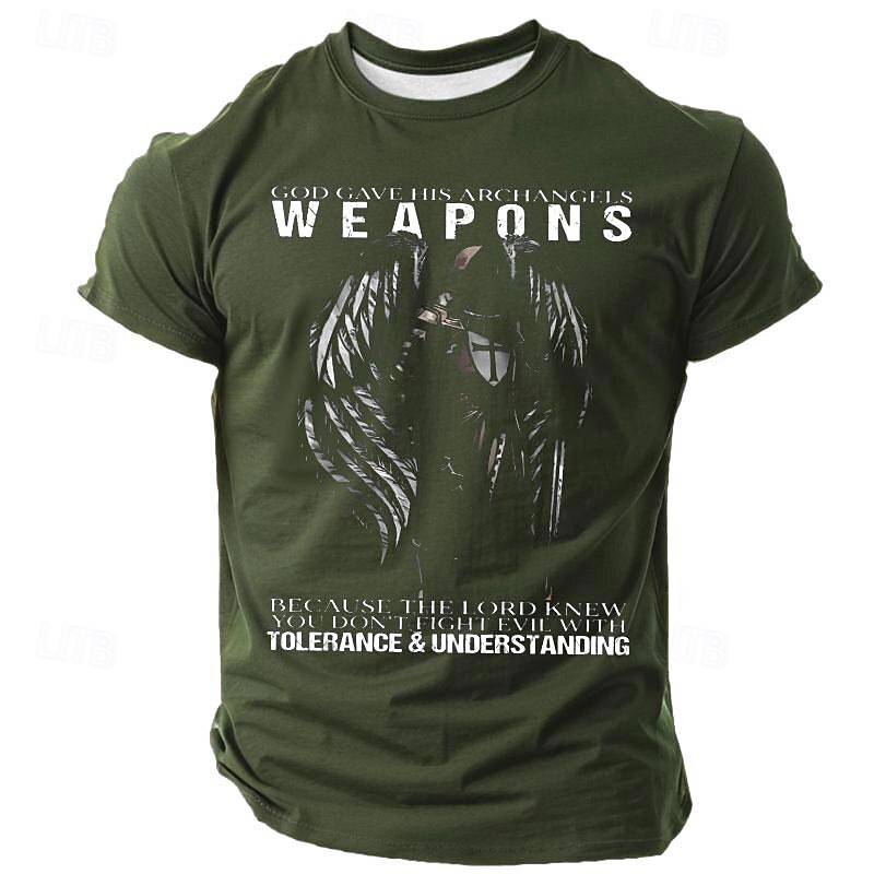 Men's Knights Templar T Shirt Short Sleeve T shirt 3D Print Crew Neck Shirt Vintage Cool Party Holiday Black Blue Green Summer Spring Clothing Apparel S M L XL XXL XXXL4