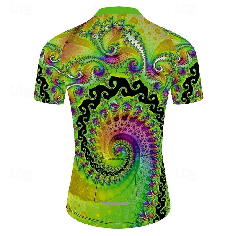 Women's Cycling Jersey Paisley Short Sleeve Bike Tee Tshirt Top with 3 Rear Pockets Mountain Bike MTB Road Bike Cycling Quick Dry Front Zipper Wicking Sports Green Clothing Apparel2