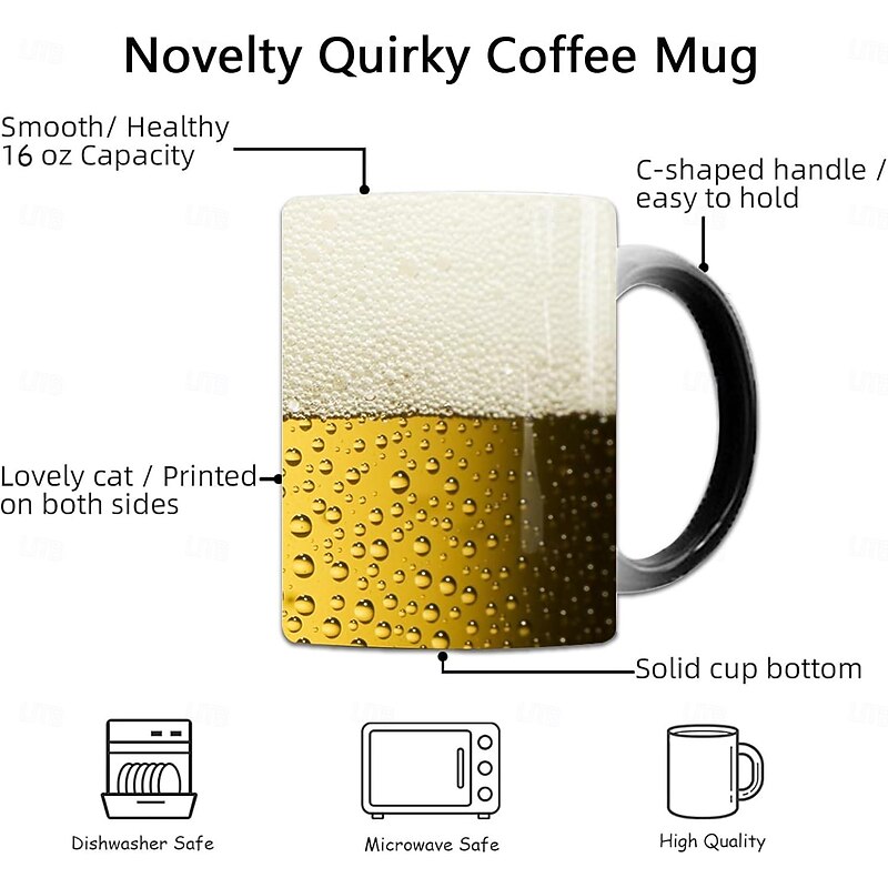 Magic Coffee Mug Oktoberfest Gift- Beer Magic Mug Festival Cup Add Hot Liquid and Beer Magic Mug Appears - 12oz Funny Ceramic Mug4