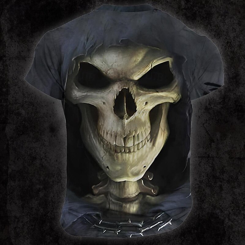 Men's Skull Dark T Shirt Short Sleeve T shirt 3D Print Crew Neck Shirt Designer Gothic Party Street Casual Black Summer Spring Clothing Apparel S M L XL XXL XXXL2