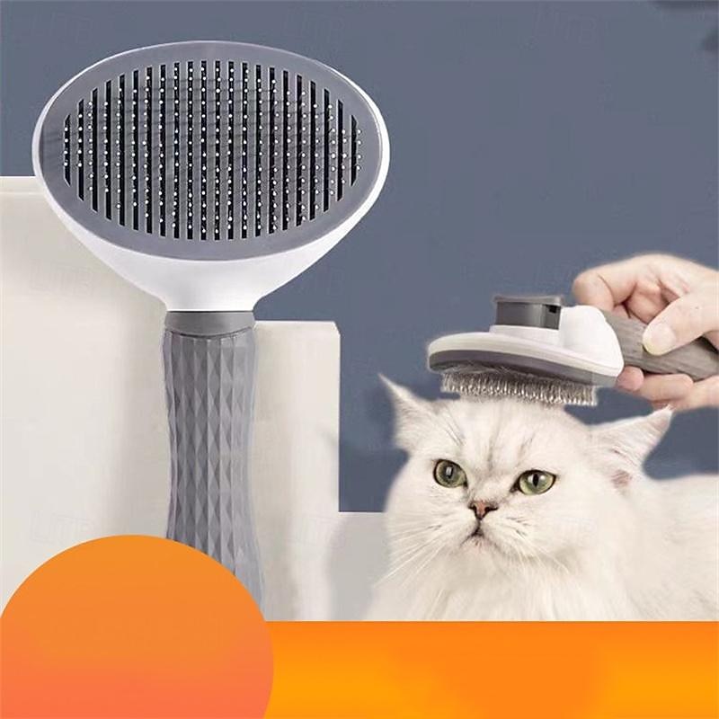 Cat Brush with Release Button Cat Brushes for Indoor Cats Shedding Cat Brush for Long or Short Haired Cats Cat Grooming Brush Cat Comb for Kitten Rabbit Massage Removes Loose Fur