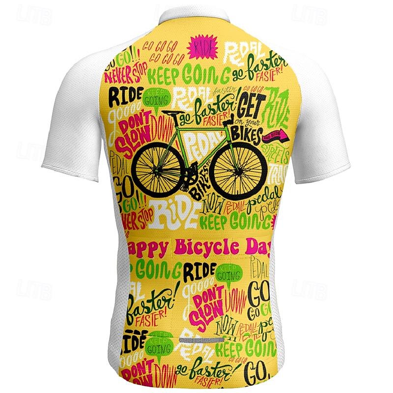 Women's Cycling Jersey Letter & Number Short Sleeve Bike Tee Tshirt Jersey Top with 3 Rear Pockets Mountain Bike MTB Quick Dry Breathable Sports White Yellow Green Clothing Apparel2