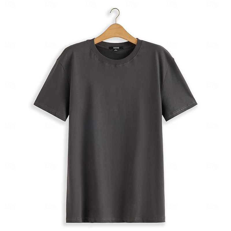 Men's 100% Cotton Fashion Outdoor Casual  T shirt Tee Tee Top Street Casual Daily T shirt Dark Gray Short Sleeve Crew Neck Shirt Spring & Summer Clothing Apparel4