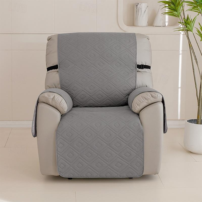 100% Waterproof Reclining Couch Covers, Non Slip Covers for Recliner Chair with Pocket, Washable Reclining Chair Quilted Furniture Protector for Kids, Pets3