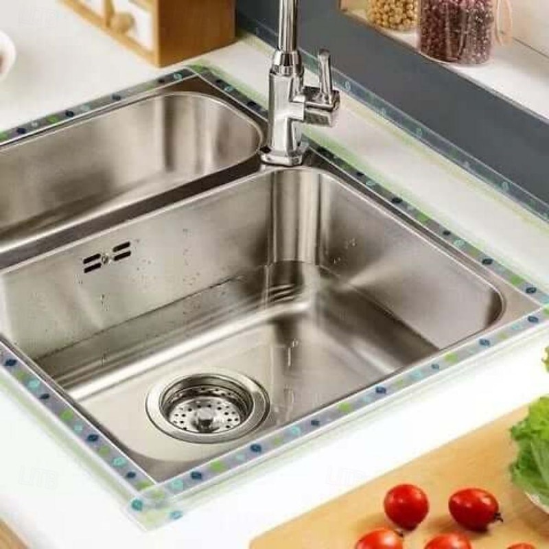 Magic Anti-Mold Peel & Stick Selfadhe Sive Caulk Tape Strip Width 3.8cm Self-Adhesive Sealing Caulk Tape Strip - Easy Peel and Stick Solution for Seamless Caulking, Waterproof and Mold-Proof PVC Mater4