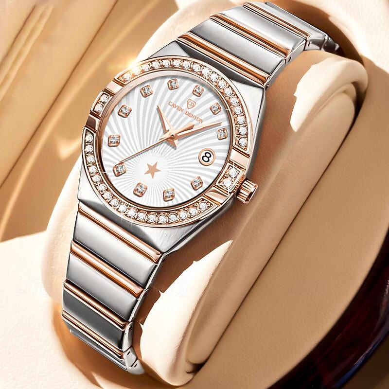 New Fashion Trend Stainless Steel Band Women'S Watch Texture Luminous Calendar Simple Brand Luxury Hundred Quartz Watch Casual Life Travel Sports Watch