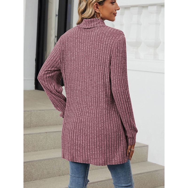 Women's Blouse Pocket Work Stylish Modern Long Sleeve Black Spring Fall2