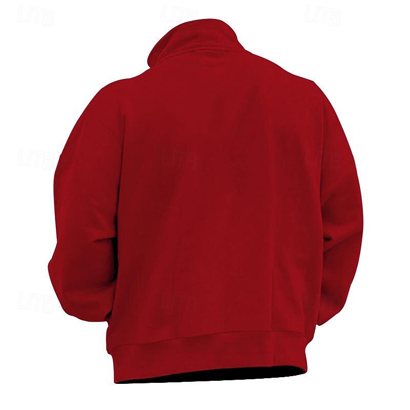 Men's Sweatshirt Quarter Zip Sweatshirt Apricot Black White Wine Red Half Zip Plain Sports & Outdoor Daily Holiday Polyester Streetwear Basic Casual Fall & Winter Clothing Apparel Hoodies Sweatshirts4