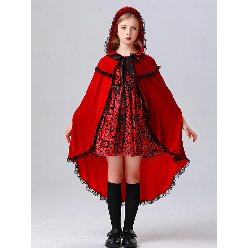 Movie / TV Theme Costumes Little Red Riding Hood Halloween Dress Cosplay Costume Movie / TV Theme Costumes Cosplay Lolita Kid's Girls' Christmas Masquerade Mardi Gras Party Festival Easy Halloween - Main Image