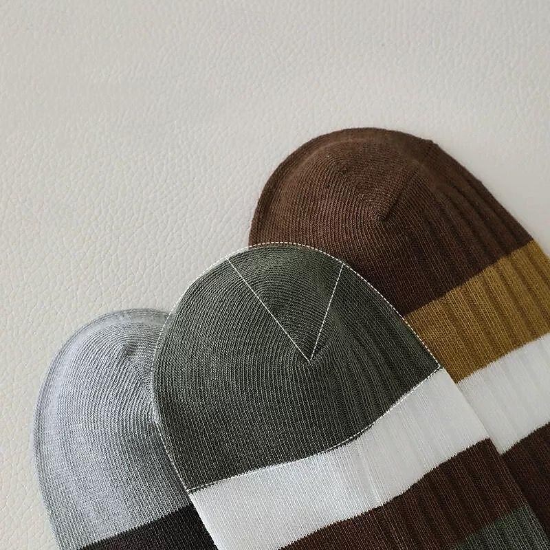 Men's 5 Pairs Multi Packs Socks Running Socks Casual Socks Rainbow Color Color Block Sports & Outdoor Daily Vacation Basic Medium Spring Fall Fashion Casual4