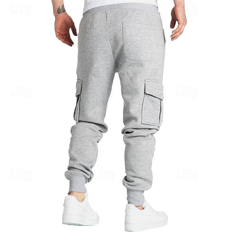 Men's Sweatpants Joggers Trousers Pocket Drawstring Elastic Waist Plain Comfort Sports Outdoor Daily Fashion Casual Black Navy Blue Micro-elastic3