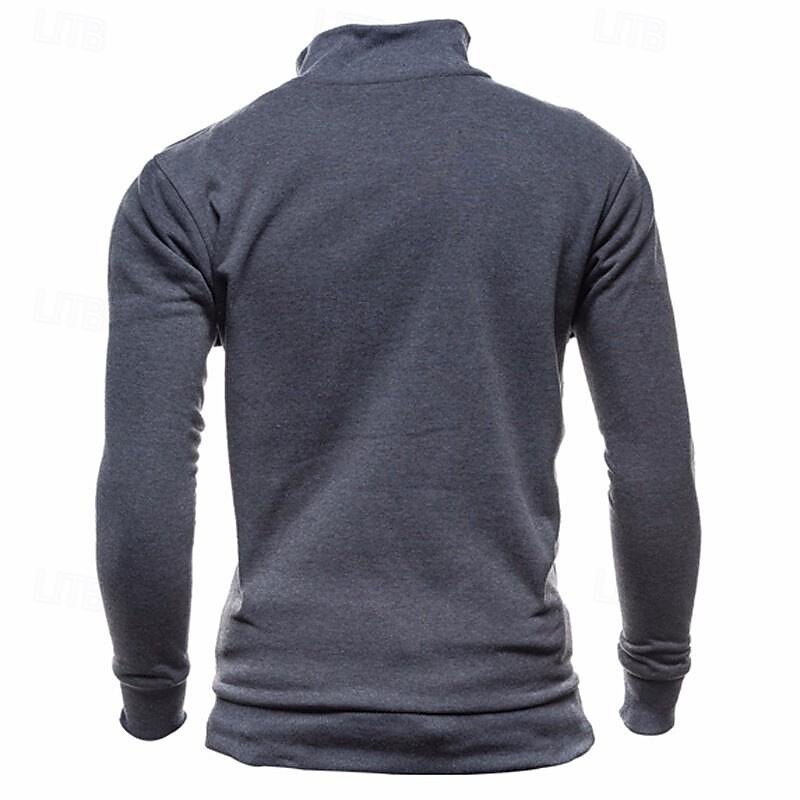 Men's Sweatshirt Zip Up Hoodie Full Zip Sweatshirt Black Wine Army Green Navy Blue Light Grey Standing Collar Plain Zip Up Sports & Outdoor Daily Holiday Polyester Streetwear Basic Casual Spring4