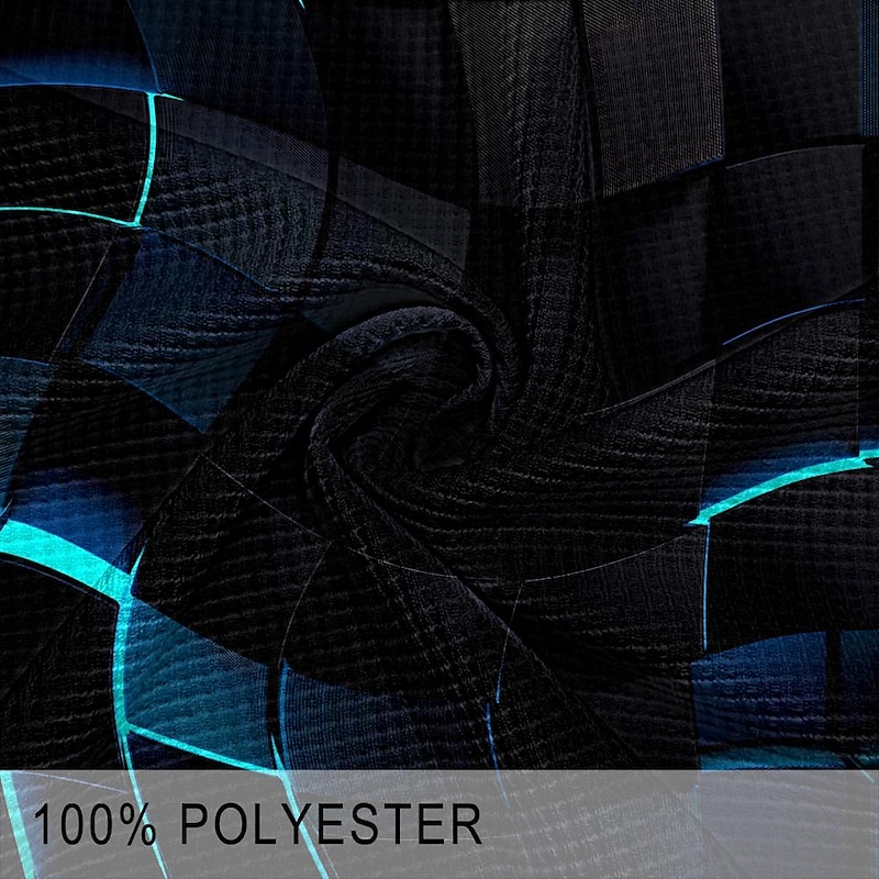 Men's Graphic Waffle Polo Shirts Golf Shirt Short Sleeve Polo Shirts Collared Shirts Casual Vacation Wear Rave Wear Party Outfits Buttons 3D Print Spring & Summer Black3