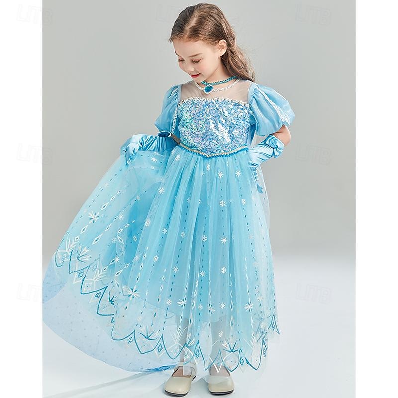 Frozen Fairy Tale Princess Cinderella Elsa Flower Girl Dress Theme Party Costume Tulle Dresses Sweet Lolita Movie Cosplay for Girls' Kids Carnival Party / Evening4