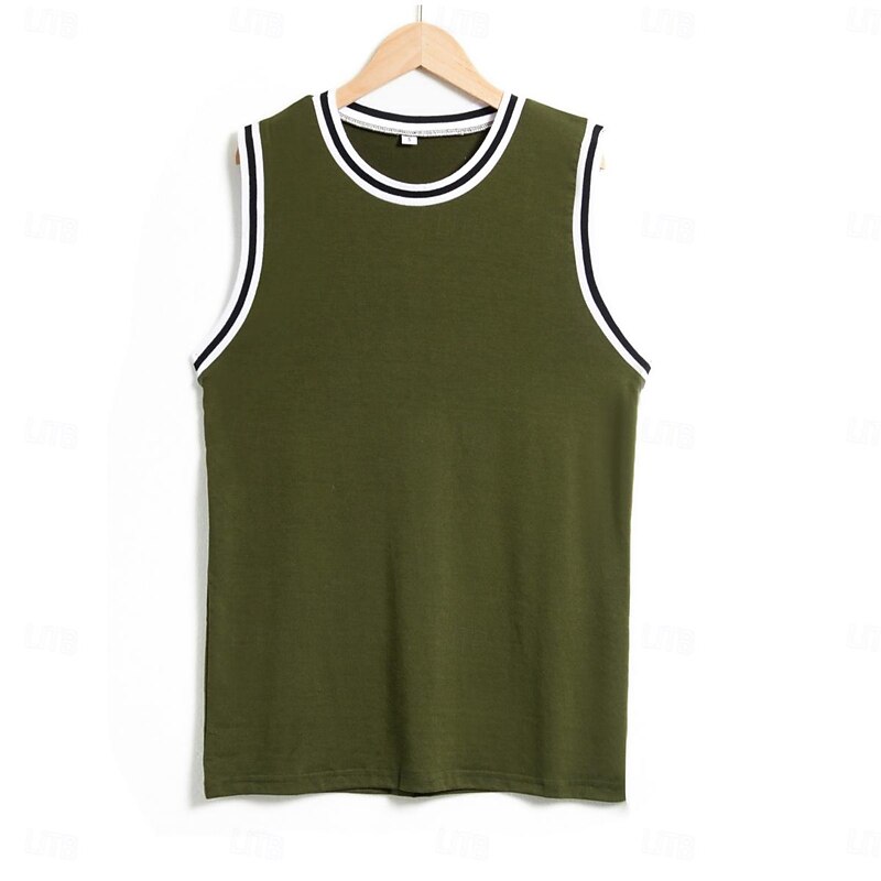 Men's Tank Top Vest Top Undershirt Sleeveless Shirt Sleeveless Crewneck Summer Color Block Fashion Daily Sport Vacation Sports & Outdoor Going out Black Yellow Red Top Tee for Men3