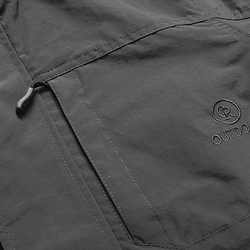 Men's Outdoor Jacket Transition Jacket Hiking Removable Multiple Pockets All Seasons Plain Casual Hooded Regular Black Khaki Dark Blue Gray Jacket 19