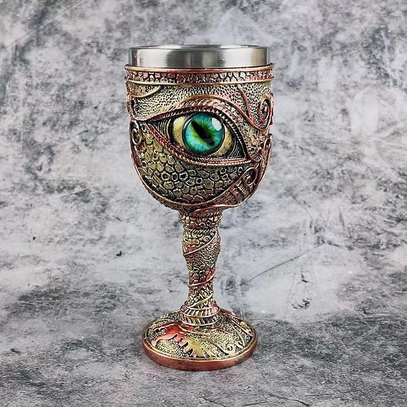 1pc, Dragon Goblet, Vintage Viking Champagne Cup, Stainless Steel And Resin Wine Glass, For Whisky, Cocktail, For Bar, Pub, Club, Restaurant And Home Use, Drinkware Accessories, Halloween Gifts2
