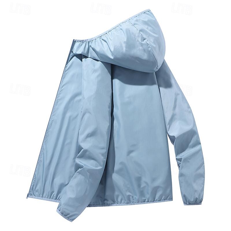 Men's Women's Unisex Hiking Jacket Hiking Windbreaker Outdoor Sunscreen UPF50+ Quick Dry Lightweight Hoodie Raincoat Lightweight Jacket White Blue Gray
