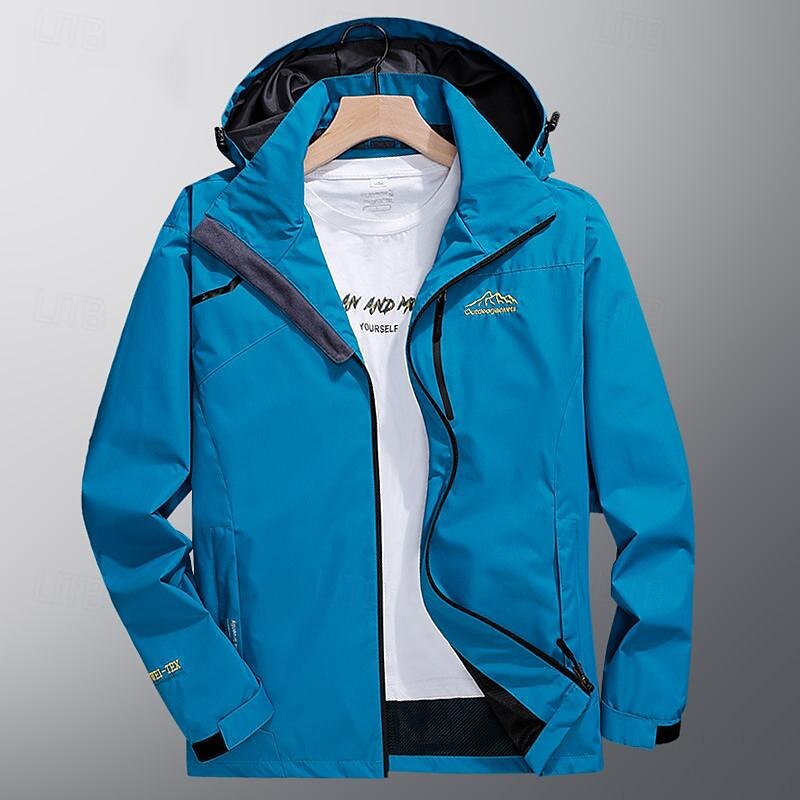 Men's Softshell Jacket Hiking Jacket Rain Jacket Outdoor Windproof Lightweight Water Resistant Windbreaker Jacket Traveling Black Army Green Blue Grey3