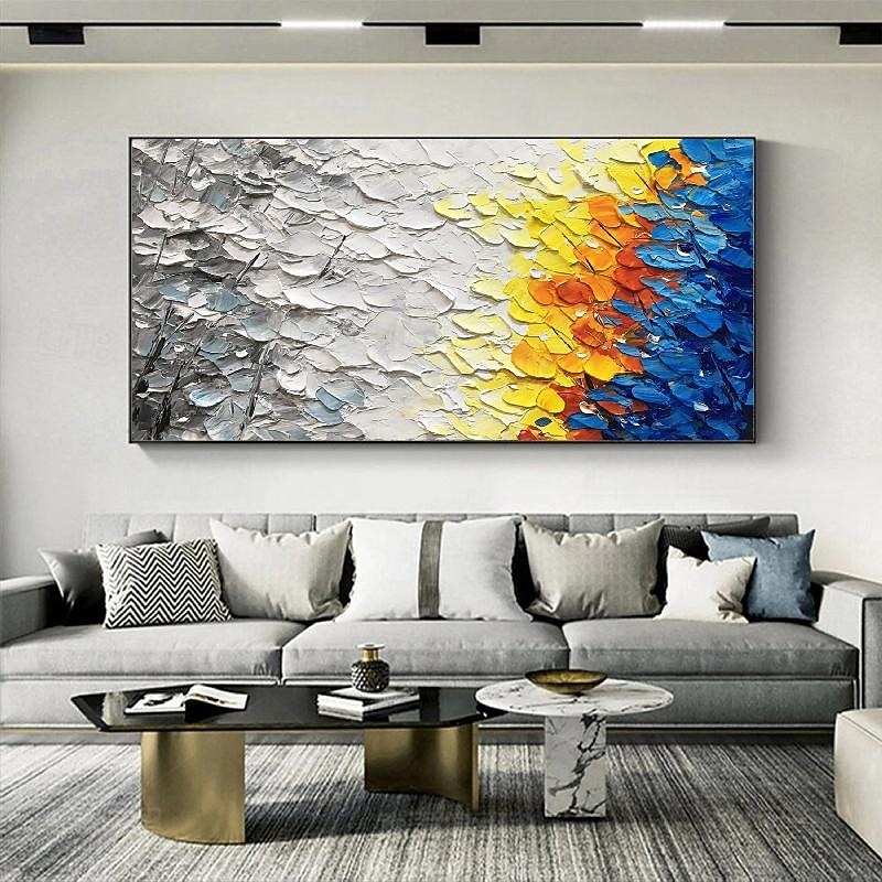 Large texture Oil Painting On Canvas handmade Colorful Forest Painting for Living Room Wall Art painting Hand Painted Heavy Textured Impasto Painting Boho Decor