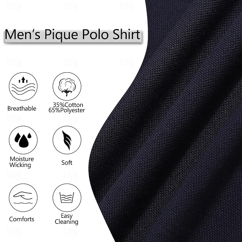 Men's Sports Polo Shirts Golf Polos Shirts Casual Sports Henley Short Sleeve Fashion Comfortable Solid Color Plain Color Block Buttons Summer Spring All Seasons Black White Navy Blue Gray Sports Polo3
