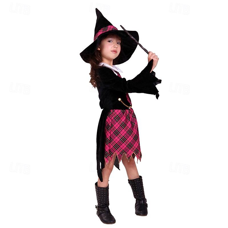 Witch Magic Women Halloween Dress Walpurgis Night Cosplay Kid's Girls' Carnival Performance Party Easy Halloween Costumes Dress Up2