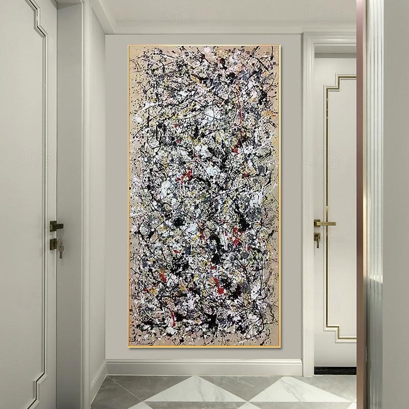 Hand Painted Jackson Pollock Canvas Bright Colorful Living Room Modern Wall Decor Abstract Art Mother's Day Gift Home Decor No Frame2