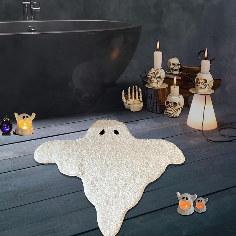 Halloween Decorations Irregular Doormat Kitchen Mat Floor Mat Non-Slip Area Rug Oil Proof Rug Indoor Outdoor Mat Bedroom Decor Bathroom Mat Entrance Rug Ghosts