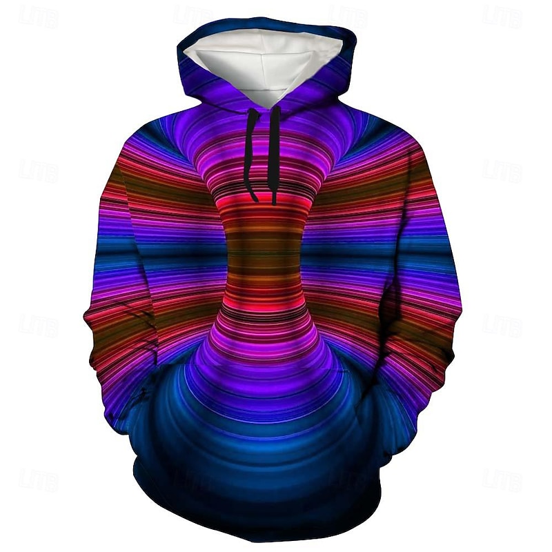 Men's Graphic Hoodie Hoodies Sweatshirt Cool Long Sleeve Hooded Dark Purple / Light Purple Red green Fall Winter Designer4