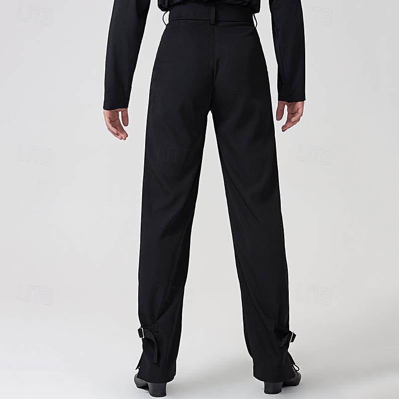 Latin Dance Pants Pure Color Men's Performance Daily Wear High Spandex2