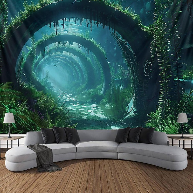 Submarine Cabin Undersea Hanging Tapestry Wall Art Large Tapestry Mural Decor Photograph Backdrop Blanket Curtain Home Bedroom Living Room Decoration