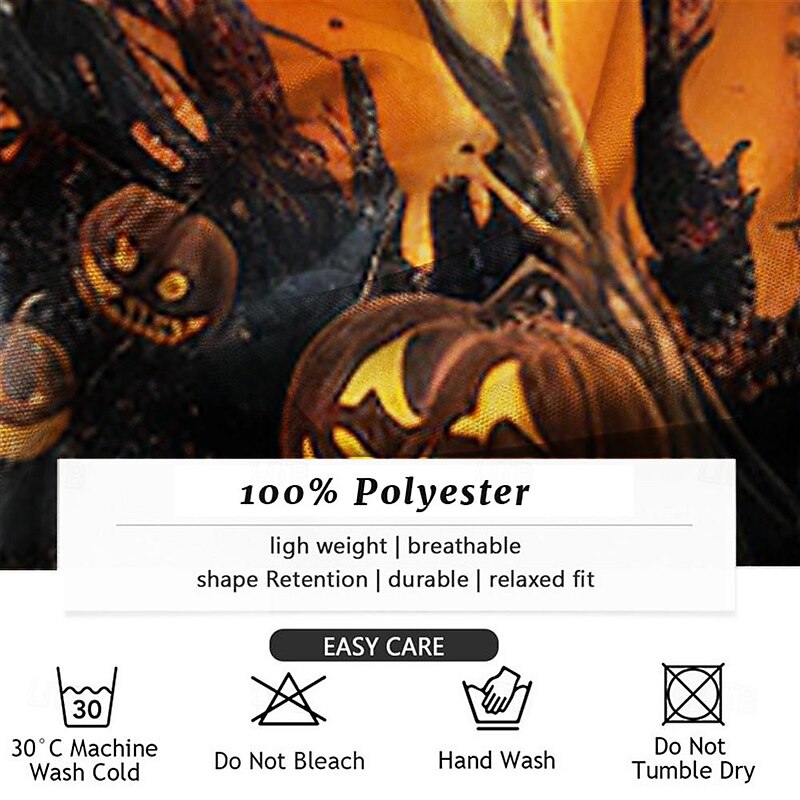 Halloween Men's Pumpkin Grimace Halloween Costumes Shirt Button Up Shirt Long Sleeve Casual Dark Party Evening Wear Fall Winter Spring & Summer Turndown Shirt Collar Button Up 3D Print Black3