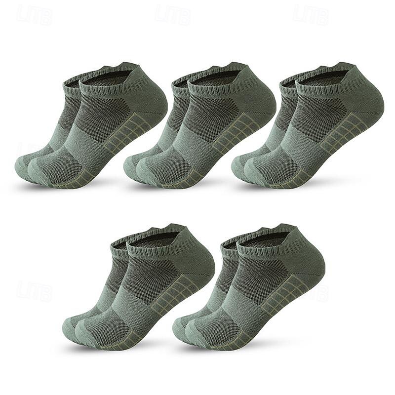 Men's 5 Pairs Multi Packs Socks Running Socks Casual Socks Black White Color Plaid Color Block Sports & Outdoor Daily Vacation Basic Thin Summer Spring Fashion Casual4