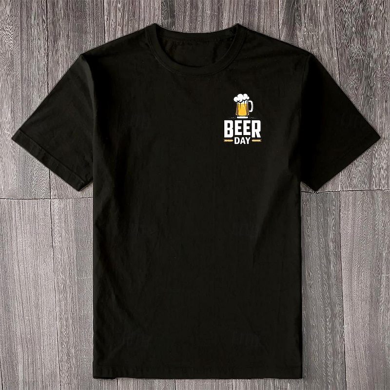 Men's Humorous 'Bear With Me' Beer Pun Short Sleeve Graphic T-Shirt4
