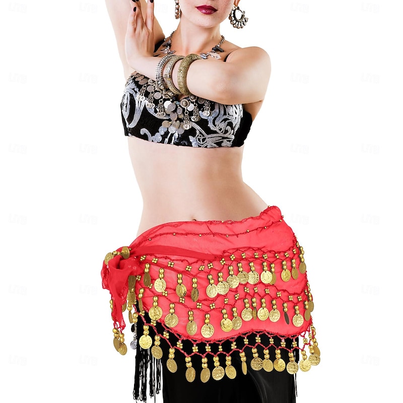 Belly Dance Adult Waist Chain Indian Dance Waist Chain Square Dance Waist Decoration Wave Chiffon Waist Chain4