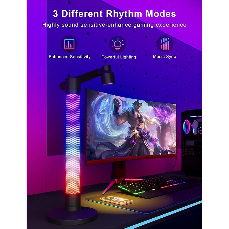 LED Desk Task Lamp for Home Office 600LM Eye-Caring Reading Light 360Rotatable Swing Arms Dimmable Table Lamp with Atmosphere Lighting for Desk Bedside4