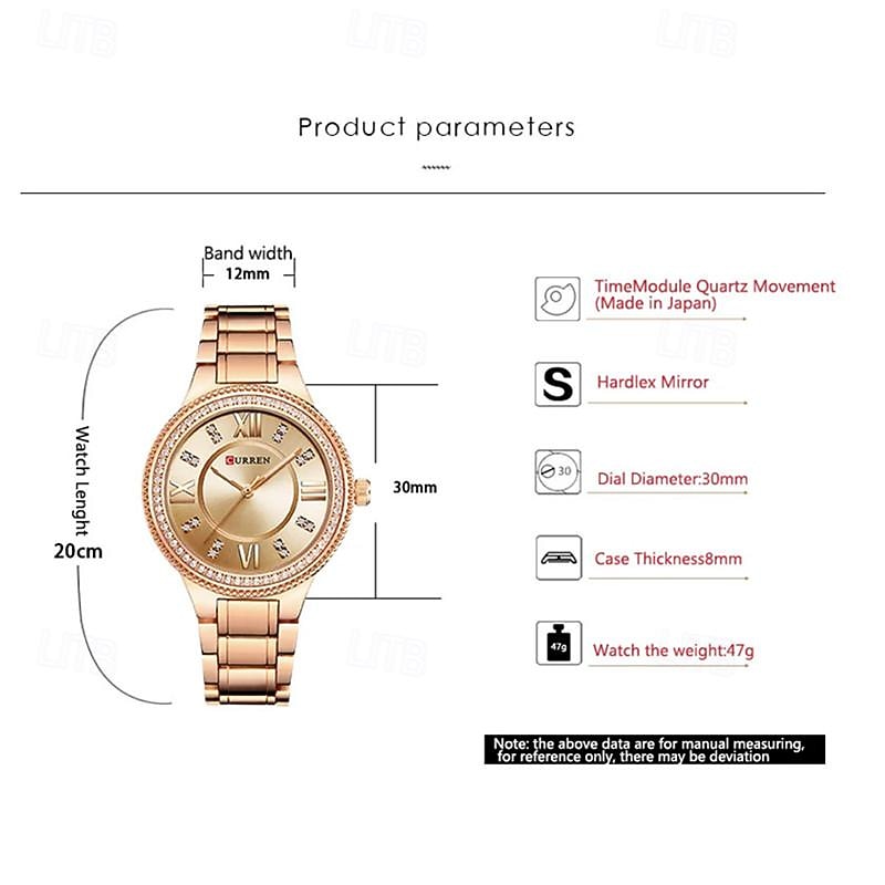 CURREN Women Quartz Watch Creative Minimalist Fashion Wristwatch Waterproof Decoration Stainless Steel Watch4