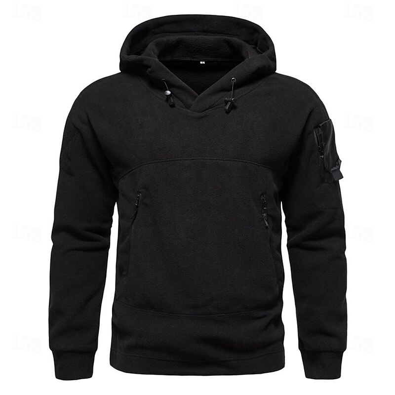 Men's Hoodie Black Army Green Gray Hooded Plain Pocket Sports & Outdoor Daily Holiday Streetwear Basic Casual Spring &  Fall Clothing Apparel Hoodies Sweatshirts