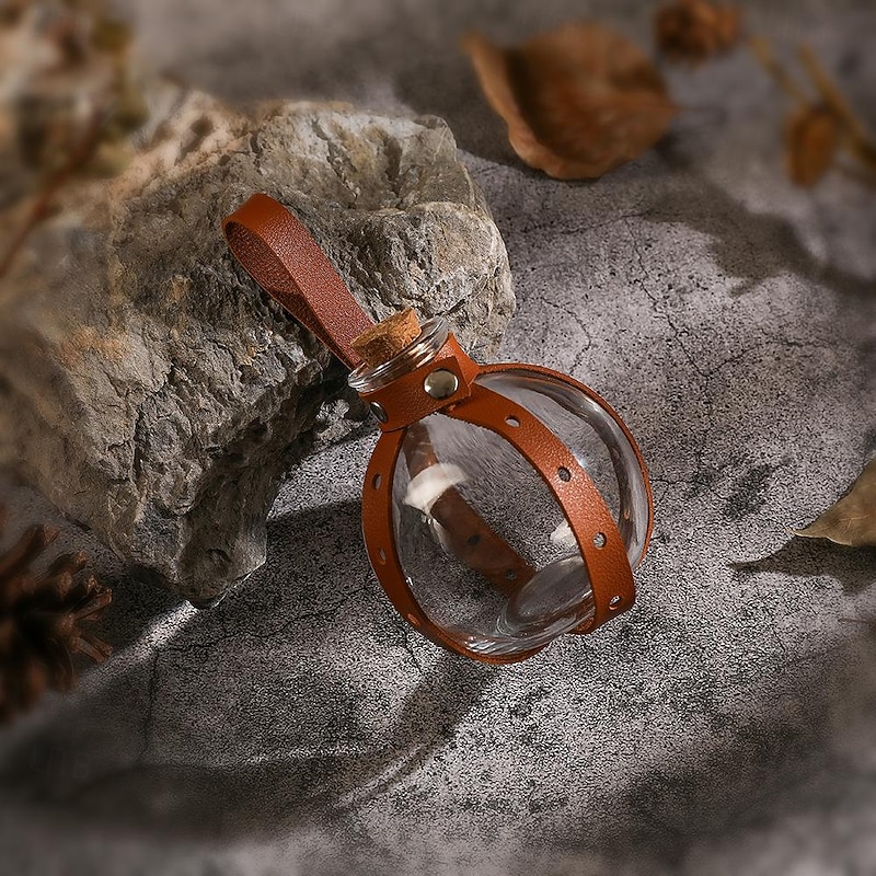 Dark Magic Potion Bottle - Wizard Potions Glass Holder with Cork Stopper and Faux Leather Harness with Holster Loop3