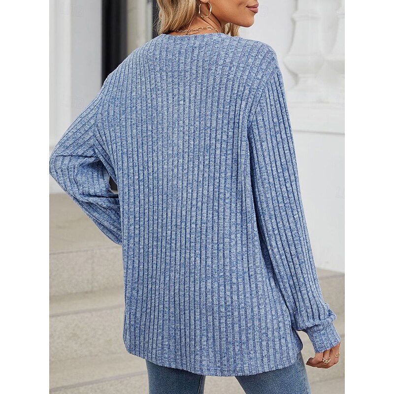 Women's Blouse Work Button Stylish Modern Bishop Sleeve Long Sleeve Black Spring Fall2