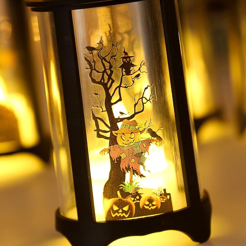 Halloween Decorations Atmosphere Lights Pendants Holiday Party Supplies Night Lights Creative Wind Lights Ornaments  1PC3