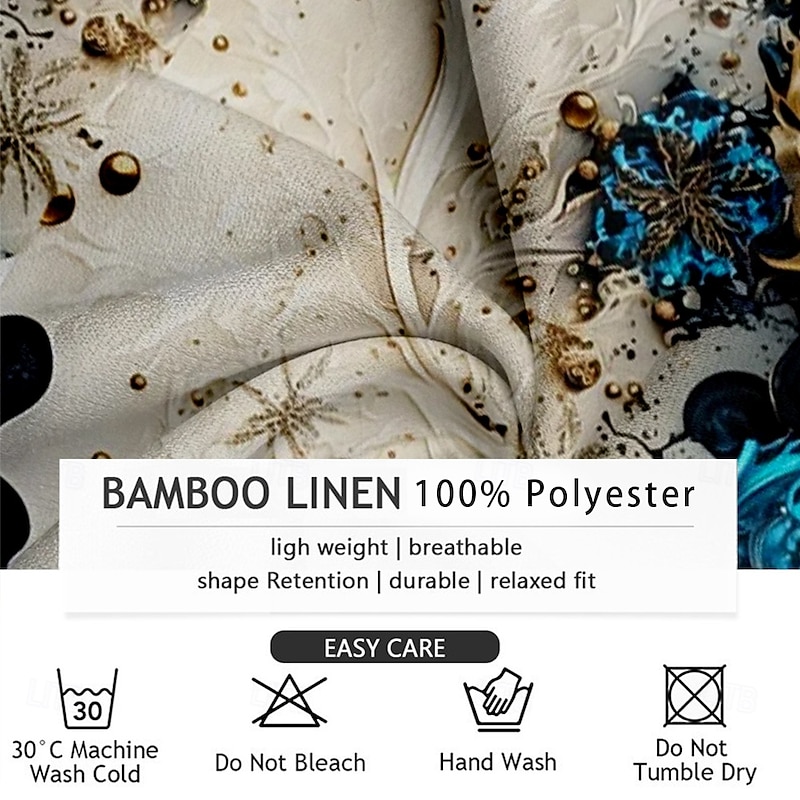 Men's Pattern Beach Shirt Button Up Shirt Short Sleeve Hawaiian Casual Vacation Daily Summer Spring Turndown Collared Shirts Button Up 3D Print Light Blue Black Blue Purple Orange3