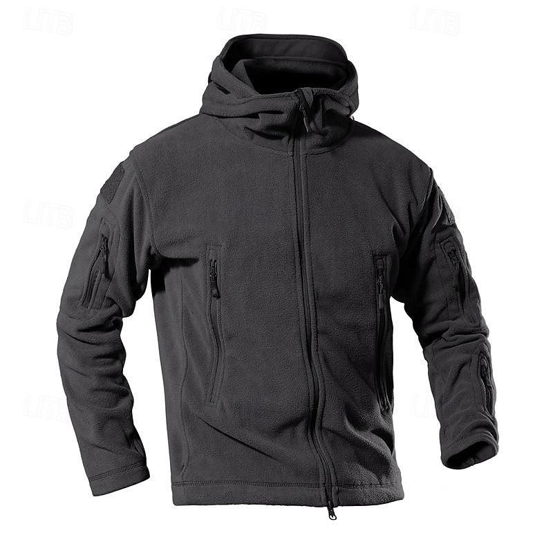 Men's Hiking Fleece Jacket Winter Outdoor Soft Comfortable Warm Fleece Jackets Lightweight Jacket Full Zip Climbing Camping / Hiking / Caving Traveling Black Brown Green Grey4