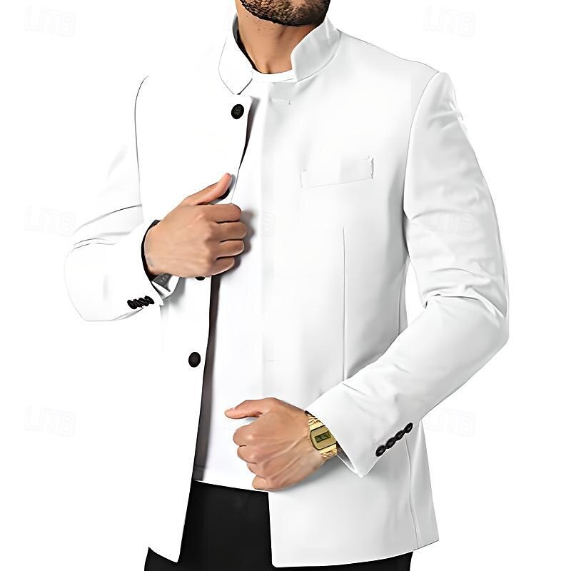 Unisex Lightweight Jacket Casual Jacket Chore Jacket Casual Daily Durable Pocket Spring &  Fall Solid / Plain Color Athleisure Standing Collar Regular Black White Wine Dark Blue Jacket3