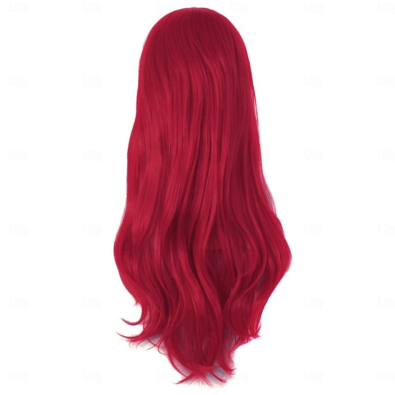 28 Inch/ 70 cm Long Curly Hair Ends Costume Cosplay Wig (Dark Red) Halloween Wigs2